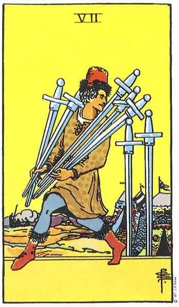 Siete de Espadas — arcano menor del tarot