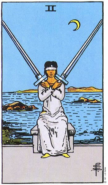 Dos de Espadas — arcano menor del tarot